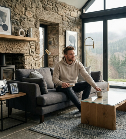 The Hawick Hooded Jumper — Black Embroidery