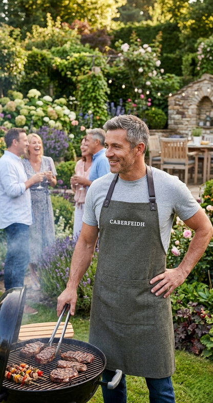 The Utility Apron — Premium Cotton Bib Apron with White Embroidery