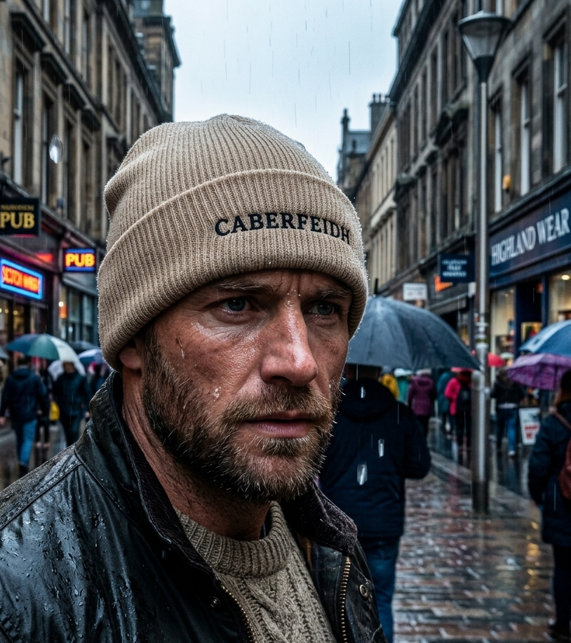 The Harbour Fisherman Beanie — Black Embroidery