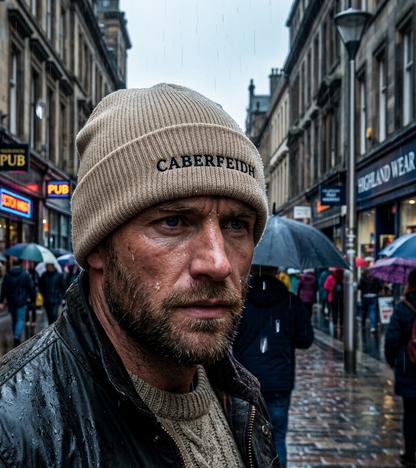 The Harbour Fisherman Beanie — Black Embroidery