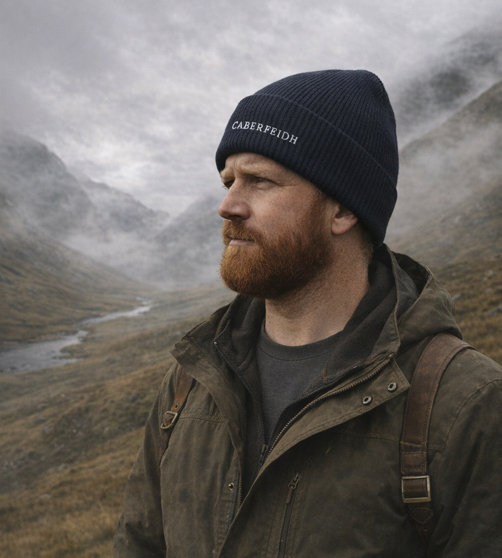 The Harbour Fisherman Beanie — White Embroidery