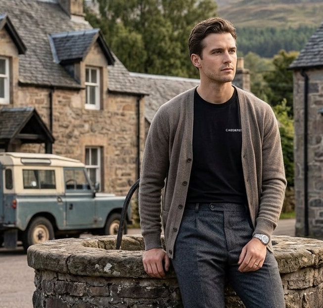 The Cairngorm T-Shirt — White Embroidery