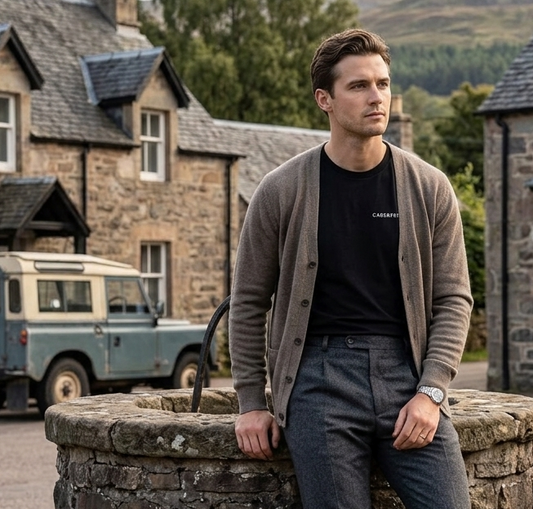 The Cairngorm Jersey — White Embroidery